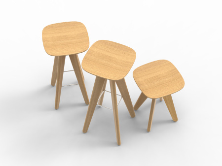  Стул полубарный (A) 340 * (A) 340 * (H) 660 Дуб (массив)