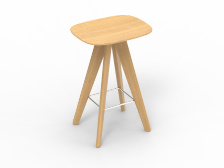  Стул широкий полубарный (A) 440 * (B) 340 * (H) 660 Дуб (массив)