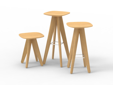  Стул полубарный (A) 340 * (A) 340 * (H) 660 Дуб (массив)