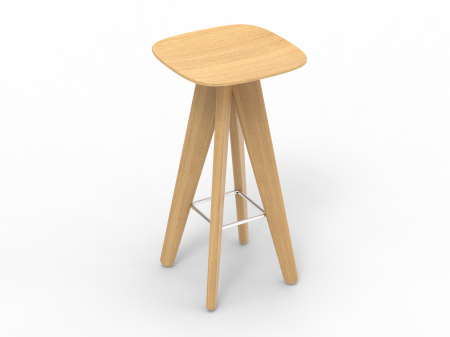  Стул полубарный (A) 340 * (A) 340 * (H) 660 Дуб (массив)