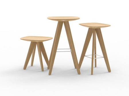  Стул широкий полубарный (A) 440 * (B) 340 * (H) 660 Дуб (массив)